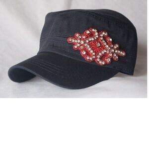 Womens Hats, Womans Bling Rhinestone Cadet Cap,